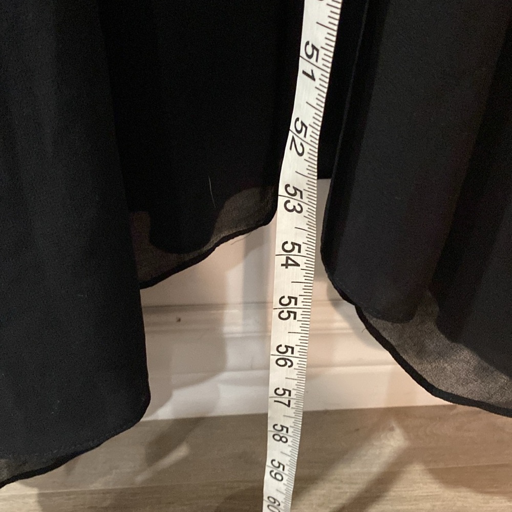 RACHEL ROY black tank maxi dress sheet shirt slits side zipper L - Picture 5 of 6